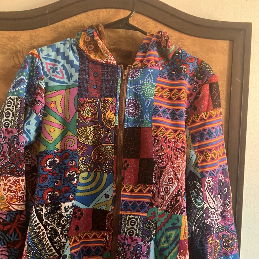 Colorful Patchwork Women's Jacket - Picture 2 of 4